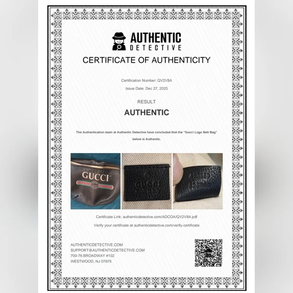 GUCCI LARGE Printed (Unisex) Black Leather Belt / Waist Bag with COA - Picture 15 of 15